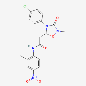 2-[4-(4-chlorophenyl)-2-methyl-3-oxo-1,2,4-oxadiazolidin-5-yl]-N-(2-methyl-4-nitrophenyl)acetamide