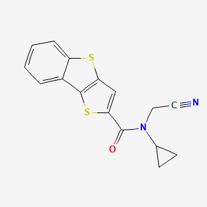 molecular formula C16H12N2OS2 B2687420 N-(cyanomethyl)-N-cyclopropyl-3,7-dithiatricyclo[6.4.0.0^{2,6}]dodeca-1(8),2(6),4,9,11-pentaene-4-carboxamide CAS No. 1333613-89-0