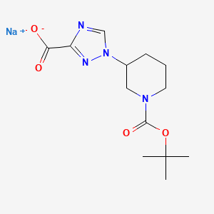 molecular formula C13H19N4NaO4 B2687423 sodium 1-{1-[(tert-butoxy)carbonyl]piperidin-3-yl}-1H-1,2,4-triazole-3-carboxylate CAS No. 1803590-63-7