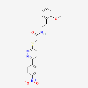 molecular formula C21H20N4O4S B2687429 N-(2-methoxyphenethyl)-2-((6-(4-nitrophenyl)pyridazin-3-yl)thio)acetamide CAS No. 941992-22-9