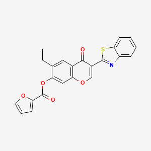 molecular formula C23H15NO5S B2687435 3-(benzo[d]thiazol-2-yl)-6-ethyl-4-oxo-4H-chromen-7-yl furan-2-carboxylate CAS No. 300556-23-4