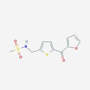 molecular formula C11H11NO4S2 B2687443 N-((5-(furan-2-carbonyl)thiophen-2-yl)methyl)methanesulfonamide CAS No. 1797964-30-7
