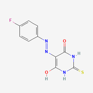 molecular formula C10H7FN4O2S B2687450 5-(4-Fluoro-phenylazo)-6-hydroxy-2-thioxo-2,3-dihydro-1H-pyrimidin-4-one CAS No. 326011-07-8