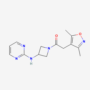 2-(3,5-Dimethylisoxazol-4-yl)-1-(3-(pyrimidin-2-ylamino)azetidin-1-yl)ethanone
