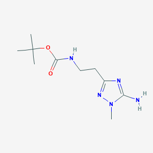 molecular formula C10H19N5O2 B2687456 tert-butyl N-[2-(5-amino-1-methyl-1H-1,2,4-triazol-3-yl)ethyl]carbamate CAS No. 2402829-75-6