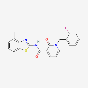 molecular formula C21H16FN3O2S B2687460 1-(2-fluorobenzyl)-N-(4-methylbenzo[d]thiazol-2-yl)-2-oxo-1,2-dihydropyridine-3-carboxamide CAS No. 941904-05-8