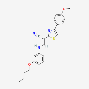 molecular formula C23H23N3O2S B2687464 (2E)-3-[(3-butoxyphenyl)amino]-2-[4-(4-methoxyphenyl)-1,3-thiazol-2-yl]prop-2-enenitrile CAS No. 477291-94-4