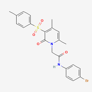 molecular formula C22H21BrN2O4S B2687471 N-(4-bromophenyl)-2-[4,6-dimethyl-3-(4-methylbenzenesulfonyl)-2-oxo-1,2-dihydropyridin-1-yl]acetamide CAS No. 1251628-64-4