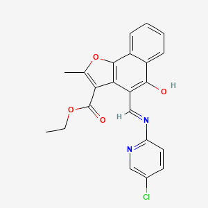 molecular formula C22H17ClN2O4 B2687484 (Z)-ethyl 4-(((5-chloropyridin-2-yl)amino)methylene)-2-methyl-5-oxo-4,5-dihydronaphtho[1,2-b]furan-3-carboxylate CAS No. 637755-56-7