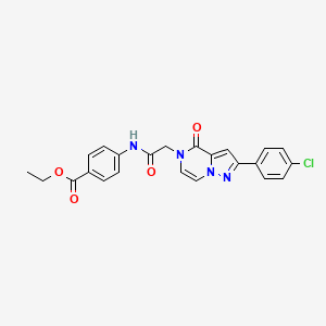 molecular formula C23H19ClN4O4 B2687500 ethyl 4-({[2-(4-chlorophenyl)-4-oxopyrazolo[1,5-a]pyrazin-5(4H)-yl]acetyl}amino)benzoate CAS No. 1223860-70-5
