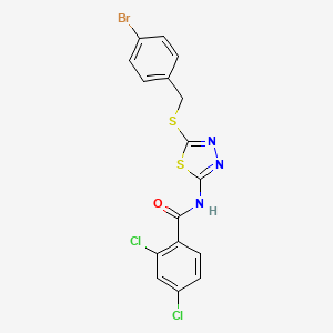 molecular formula C16H10BrCl2N3OS2 B2687515 N-(5-((4-bromobenzyl)thio)-1,3,4-thiadiazol-2-yl)-2,4-dichlorobenzamide CAS No. 392302-99-7