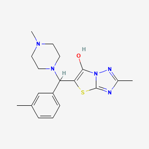 molecular formula C18H23N5OS B2687549 2-Methyl-5-((4-methylpiperazin-1-yl)(m-tolyl)methyl)thiazolo[3,2-b][1,2,4]triazol-6-ol CAS No. 869343-42-0