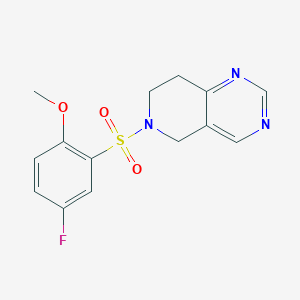 molecular formula C14H14FN3O3S B2687555 6-(5-fluoro-2-methoxybenzenesulfonyl)-5H,6H,7H,8H-pyrido[4,3-d]pyrimidine CAS No. 1797870-78-0