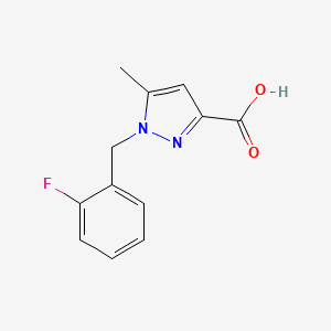 molecular formula C12H11FN2O2 B2687600 1-(2-Fluorobenzyl)-5-methyl-1H-pyrazole-3-carboxylic acid CAS No. 1368891-44-4