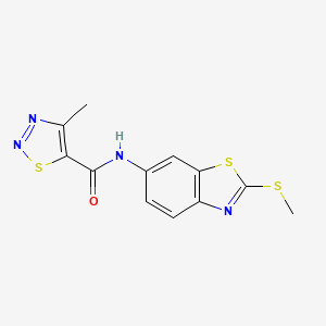 molecular formula C12H10N4OS3 B2687622 4-methyl-N-(2-(methylthio)benzo[d]thiazol-6-yl)-1,2,3-thiadiazole-5-carboxamide CAS No. 1171060-51-7