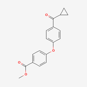 molecular formula C18H16O4 B2687633 Methyl 4-(4-cyclopropanecarbonylphenoxy)benzoate CAS No. 2415603-82-4
