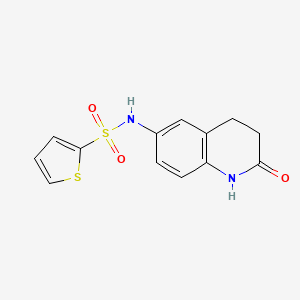 molecular formula C13H12N2O3S2 B2687634 N-(2-oxo-1,2,3,4-tetrahydroquinolin-6-yl)thiophene-2-sulfonamide CAS No. 922059-15-2