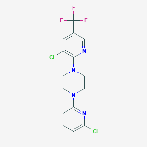 molecular formula C15H13Cl2F3N4 B2687651 1-(6-Chloro-2-pyridinyl)-4-[3-chloro-5-(trifluoromethyl)-2-pyridinyl]piperazine CAS No. 338979-26-3
