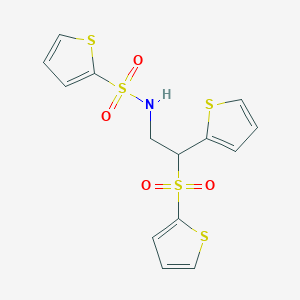 molecular formula C14H13NO4S5 B2687666 N-[2-(thiophen-2-yl)-2-(thiophene-2-sulfonyl)ethyl]thiophene-2-sulfonamide CAS No. 896348-03-1