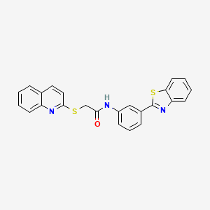 molecular formula C24H17N3OS2 B2687669 N-(3-(benzo[d]thiazol-2-yl)phenyl)-2-(quinolin-2-ylthio)acetamide CAS No. 670273-98-0