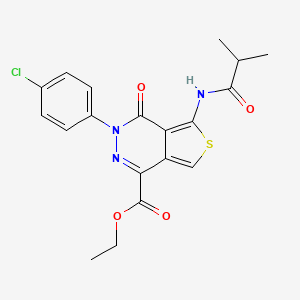molecular formula C19H18ClN3O4S B2687686 Ethyl 3-(4-chlorophenyl)-5-isobutyramido-4-oxo-3,4-dihydrothieno[3,4-d]pyridazine-1-carboxylate CAS No. 851950-01-1
