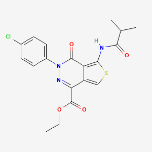 B2687686 Ethyl 3-(4-chlorophenyl)-5-isobutyramido-4-oxo-3,4-dihydrothieno[3,4-d]pyridazine-1-carboxylate CAS No. 851950-01-1