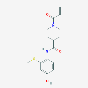 molecular formula C16H20N2O3S B2687688 N-(4-Hydroxy-2-methylsulfanylphenyl)-1-prop-2-enoylpiperidine-4-carboxamide CAS No. 2361816-94-4