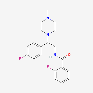 molecular formula C20H23F2N3O B2687732 2-fluoro-N-[2-(4-fluorophenyl)-2-(4-methylpiperazin-1-yl)ethyl]benzamide CAS No. 898414-39-6