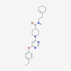 molecular formula C26H34N4O2 B2687754 N-[2-(cyclohex-1-en-1-yl)ethyl]-1-[6-(4-ethylphenoxy)pyrimidin-4-yl]piperidine-4-carboxamide CAS No. 1115999-04-6