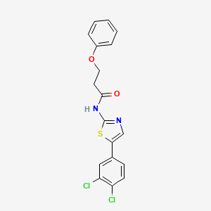 molecular formula C18H14Cl2N2O2S B2687769 N-[5-(3,4-dichlorophenyl)-1,3-thiazol-2-yl]-3-phenoxypropanamide CAS No. 392249-67-1