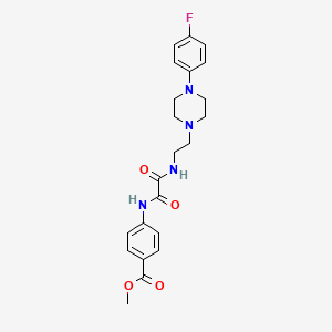 molecular formula C22H25FN4O4 B2687775 Methyl 4-(2-((2-(4-(4-fluorophenyl)piperazin-1-yl)ethyl)amino)-2-oxoacetamido)benzoate CAS No. 1049572-40-8