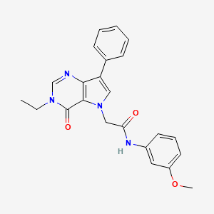 molecular formula C23H22N4O3 B2687787 2-(3-ethyl-4-oxo-7-phenyl-3,4-dihydro-5H-pyrrolo[3,2-d]pyrimidin-5-yl)-N-(3-methoxyphenyl)acetamide CAS No. 1251559-23-5