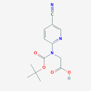 molecular formula C13H15N3O4 B2687818 2-[(5-Cyanopyridin-2-yl)-[(2-methylpropan-2-yl)oxycarbonyl]amino]acetic acid CAS No. 2248274-03-3