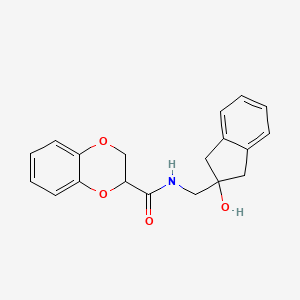 molecular formula C19H19NO4 B2687858 N-[(2-hydroxy-2,3-dihydro-1H-inden-2-yl)methyl]-2,3-dihydro-1,4-benzodioxine-2-carboxamide CAS No. 2034527-60-9
