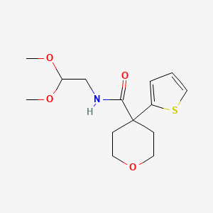 molecular formula C14H21NO4S B2687897 N-(2,2-dimethoxyethyl)-4-(thiophen-2-yl)tetrahydro-2H-pyran-4-carboxamide CAS No. 877650-48-1