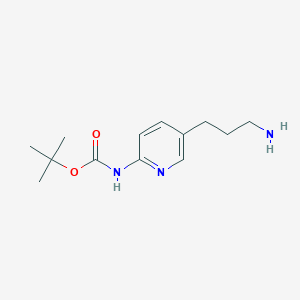 molecular formula C13H21N3O2 B2687903 Tert-butyl N-[5-(3-aminopropyl)pyridin-2-yl]carbamate CAS No. 1245915-52-9