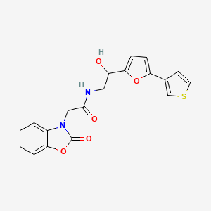 N-(2-hydroxy-2-(5-(thiophen-3-yl)furan-2-yl)ethyl)-2-(2-oxobenzo[d]oxazol-3(2H)-yl)acetamide