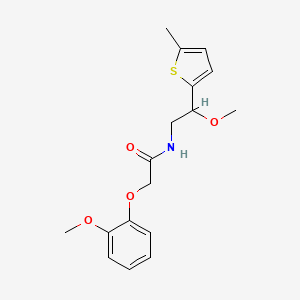 molecular formula C17H21NO4S B2687975 N-[2-methoxy-2-(5-methylthiophen-2-yl)ethyl]-2-(2-methoxyphenoxy)acetamide CAS No. 1705560-96-8