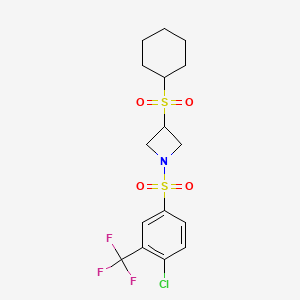 1-((4-Chloro-3-(trifluoromethyl)phenyl)sulfonyl)-3-(cyclohexylsulfonyl)azetidine