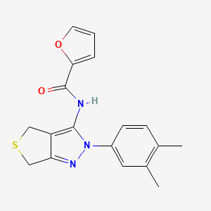 molecular formula C18H17N3O2S B2687977 N-(2-(3,4-dimethylphenyl)-4,6-dihydro-2H-thieno[3,4-c]pyrazol-3-yl)furan-2-carboxamide CAS No. 681269-04-5