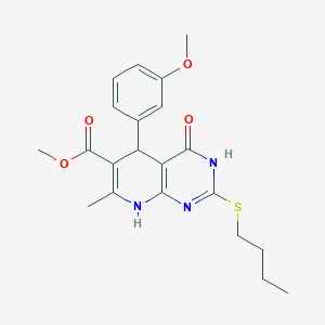 Methyl 2-(butylthio)-5-(3-methoxyphenyl)-7-methyl-4-oxo-3,4,5,8-tetrahydropyrido[2,3-d]pyrimidine-6-carboxylate