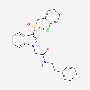 2-(3-((2-chlorobenzyl)sulfonyl)-1H-indol-1-yl)-N-phenethylacetamide