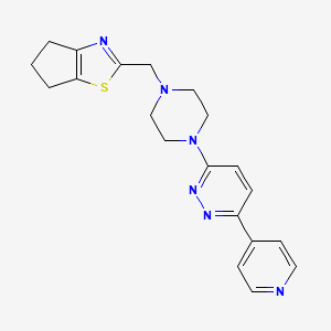 molecular formula C20H22N6S B2687998 3-[4-({4H,5H,6H-cyclopenta[d][1,3]thiazol-2-yl}methyl)piperazin-1-yl]-6-(pyridin-4-yl)pyridazine CAS No. 2380169-21-9