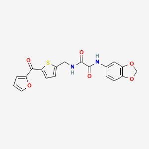 molecular formula C19H14N2O6S B2688020 N'-(2H-1,3-benzodioxol-5-yl)-N-{[5-(furan-2-carbonyl)thiophen-2-yl]methyl}ethanediamide CAS No. 1797062-24-8