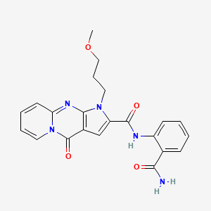 molecular formula C22H21N5O4 B2688028 N-(2-carbamoylphenyl)-1-(3-methoxypropyl)-4-oxo-1,4-dihydropyrido[1,2-a]pyrrolo[2,3-d]pyrimidine-2-carboxamide CAS No. 900878-98-0