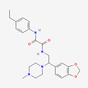 molecular formula C24H30N4O4 B2688069 N-[2-(2H-1,3-benzodioxol-5-yl)-2-(4-methylpiperazin-1-yl)ethyl]-N'-(4-ethylphenyl)ethanediamide CAS No. 896340-76-4