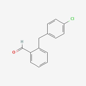 molecular formula C14H11ClO B2688077 2-[(4-Chlorophenyl)methyl]benzaldehyde CAS No. 1321539-25-6