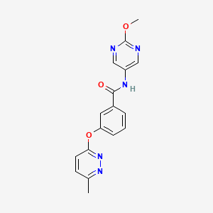 molecular formula C17H15N5O3 B2688090 N-(2-METHOXYPYRIMIDIN-5-YL)-3-[(6-METHYLPYRIDAZIN-3-YL)OXY]BENZAMIDE CAS No. 1421444-45-2