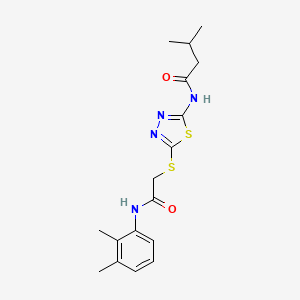 molecular formula C17H22N4O2S2 B2688099 N-(5-((2-((2,3-dimethylphenyl)amino)-2-oxoethyl)thio)-1,3,4-thiadiazol-2-yl)-3-methylbutanamide CAS No. 392294-18-7