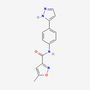 molecular formula C14H12N4O2 B2688108 N-(4-(1H-pyrazol-3-yl)phenyl)-5-methylisoxazole-3-carboxamide CAS No. 1209719-23-2